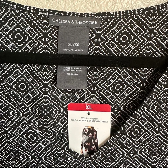 Chelsea & Theodore Geometric Print Blouse Sz XL‎ NEW - Picture 3 of 8